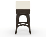 Canadel Downtown Swivel Counter or Bar Stool 8142 in YJ Faux Leather and 59 Davy's Grey, back view