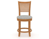Canadel Upholstered Counter Stool 8229 in 7C Fabric and 01 Honey Washed and Swivel Base, front view