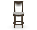Canadel Upholstered Counter Stool 8229 in 7C Fabric and 29 Hazelnut Washed and Swivel Base, front view