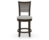 Canadel Upholstered Counter Stool 8229 in 7C Fabric and 59 Davy's Grey and Swivel Base, front view