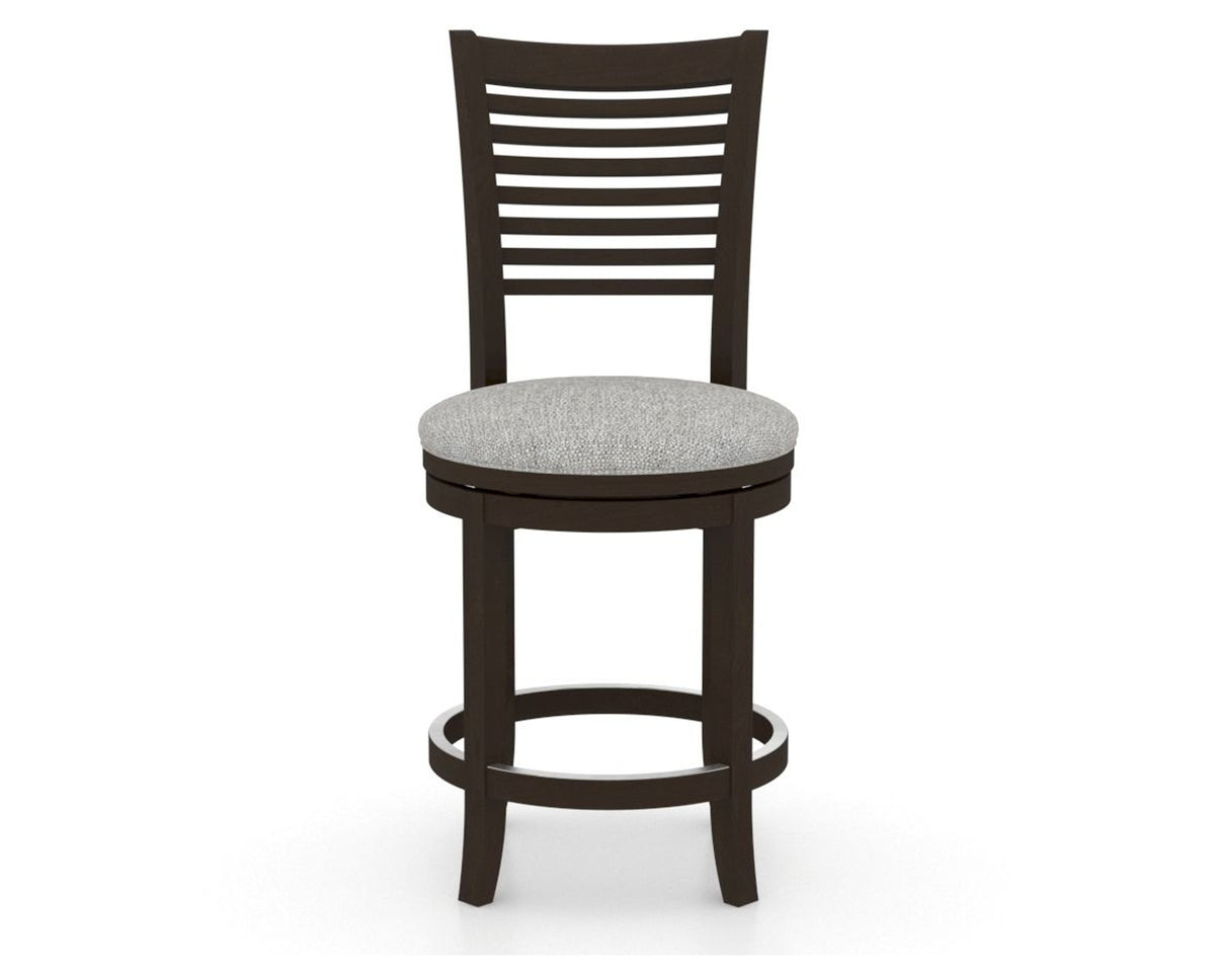 Canadel Upholstered Counter Stool 8229 in 7C Fabric and 59 Davy's Grey and Swivel Base, front view