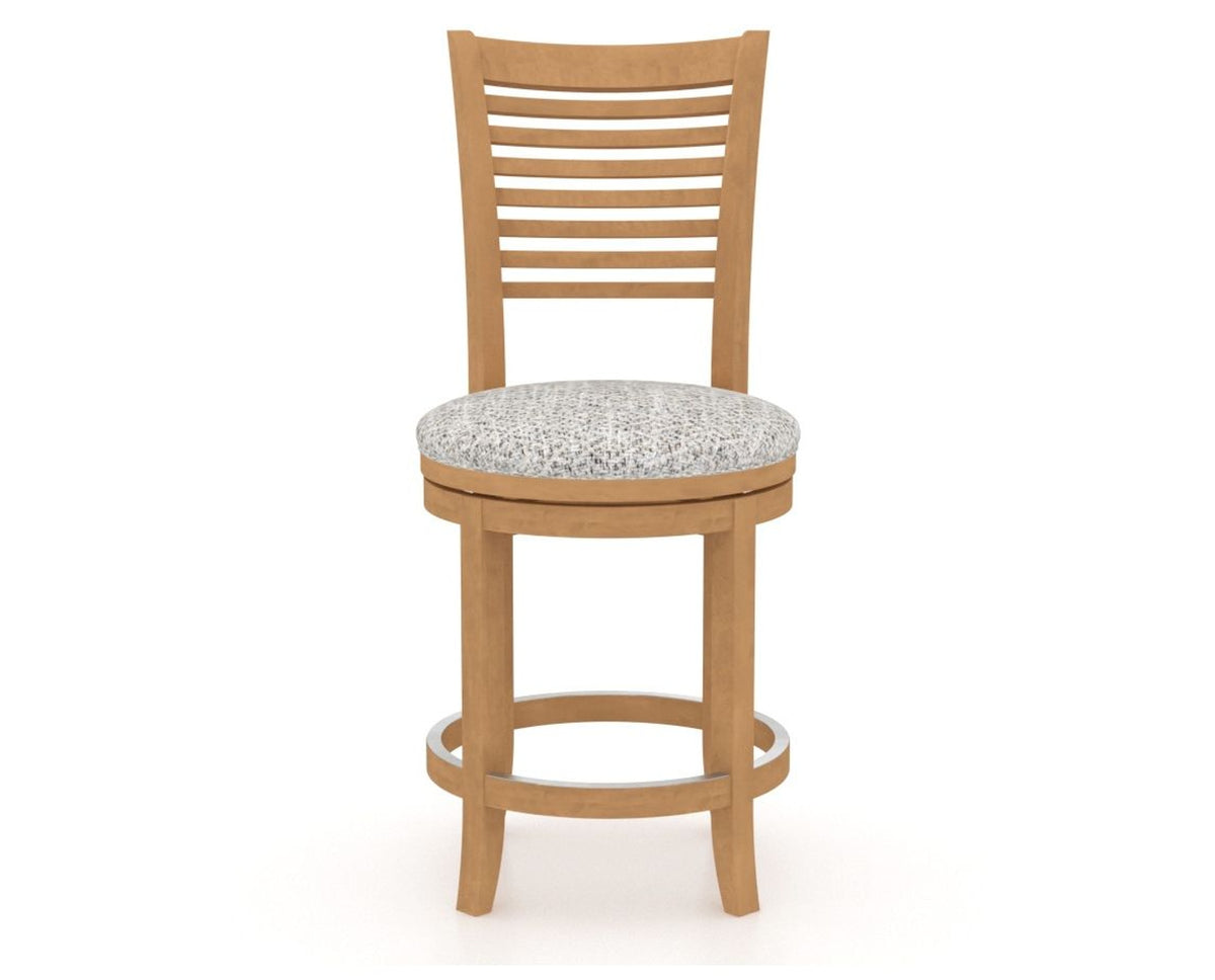 Canadel Upholstered Counter Stool 8229 in FP Crypton® and 20 Caramel Washed and Swivel Base, front view