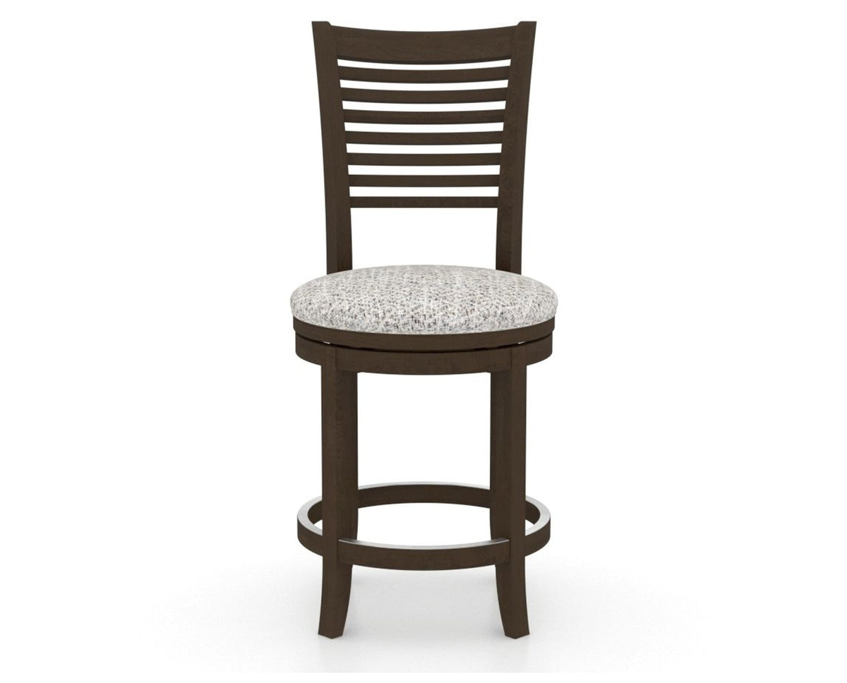 Canadel Upholstered Counter Stool 8229 in FP Crypton® and 29 Hazelnut Washed and Swivel Base, front view