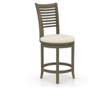 Canadel Upholstered Counter Stool 8229 in FT InsideOut® and 08 Shadow and Swivel Base, three-quarter view