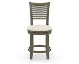 Canadel Upholstered Counter Stool 8229 in FT InsideOut® and 08 Shadow and Swivel Base, front view