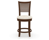 Canadel Upholstered Counter Stool 8229 in FT InsideOut® and 19 Cognac Washed and Swivel Base, front view
