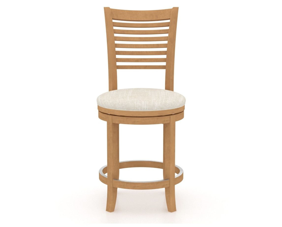 Canadel Upholstered Counter Stool 8229 in FT InsideOut® and 20 Caramel Washed and Swivel Base, front view