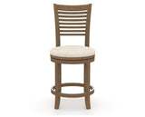 Canadel Upholstered Counter Stool 8229 in FT InsideOut® and 25 Pecan Washed and Swivel Base, front view