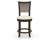 Canadel Upholstered Counter Stool 8229 in FT InsideOut® and 29 Hazelnut Washed and Swivel Base, front view