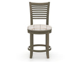 Canadel Upholstered Counter Stool 8229 in OZ Fabric and 08 Shadow and Swivel Base, front view