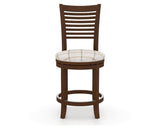 Canadel Upholstered Counter Stool 8229 in OZ Fabric and 19 Cognac Washed and Swivel Base, front view