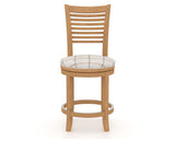 Canadel Upholstered Counter Stool 8229 in OZ Fabric and 20 Caramel Washed and Swivel Base, front view