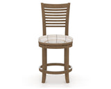 Canadel Upholstered Counter Stool 8229 in OZ Fabric and 25 Pecan Washed and Swivel Base, front view