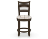 Canadel Upholstered Counter Stool 8229 in OZ Fabric and 29 Hazelnut Washed and Swivel Base, front view