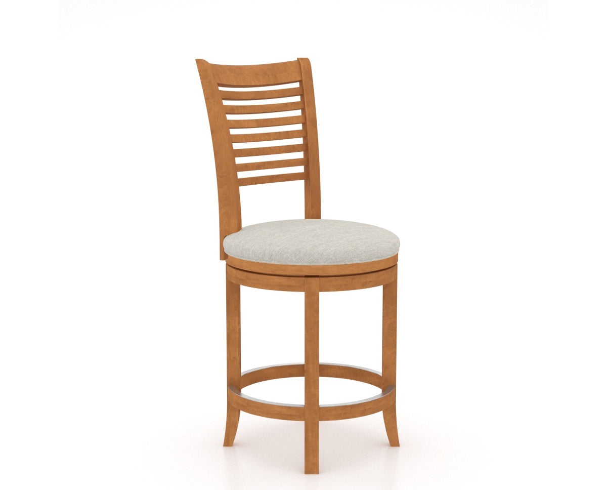 Canadel Upholstered Counter Stool 8229 in Swivel Base, three-quarter view