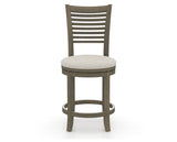 Canadel Upholstered Counter Stool 8229 in TB Fabric and 08 Shadow and Swivel Base, front view