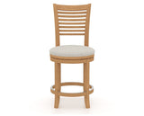 Canadel Upholstered Counter Stool 8229 in TB Fabric and 20 Caramel Washed and Swivel Base, front view