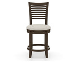 Canadel Upholstered Counter Stool 8229 in TB Fabric and 29 Hazelnut Washed and Swivel Base, front view