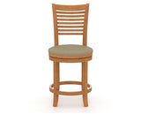 Canadel Upholstered Counter Stool 8229 in XY Faux Leather and 01 Honey Washed and Swivel Base, front view