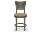 Canadel Upholstered Counter Stool 8229 in XY Faux Leather and 08 Shadow and Swivel Base, front view