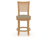 Canadel Upholstered Counter Stool 8229 in XY Faux Leather and 20 Caramel Washed and Swivel Base, front view