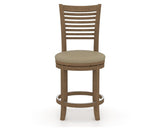 Canadel Upholstered Counter Stool 8229 in XY Faux Leather and 25 Pecan Washed and Swivel Base, front view