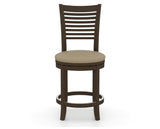 Canadel Upholstered Counter Stool 8229 in XY Faux Leather and 29 Hazelnut Washed and Swivel Base, front view