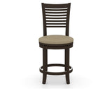 Canadel Upholstered Counter Stool 8229 in XY Faux Leather and 59 Davy's Grey and Swivel Base, front view
