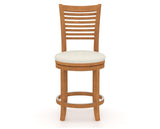 Canadel Upholstered Counter Stool 8229 in YJ Faux Leather and 01 Honey Washed and Swivel Base, front view