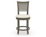 Canadel Upholstered Counter Stool 8229 in YJ Faux Leather and 08 Shadow and Swivel Base, front view