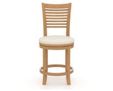 Canadel Upholstered Counter Stool 8229 in YJ Faux Leather and 20 Caramel Washed and Swivel Base, front view