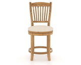 Canadel Champlain Upholstered Counter Stool 8232 in 6K Sunbrella® and 01 Honey Washed and Swivel Base, front view