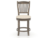 Canadel Champlain Upholstered Counter Stool 8232 in 6K Sunbrella® and 08 Shadow and Swivel Base, front view