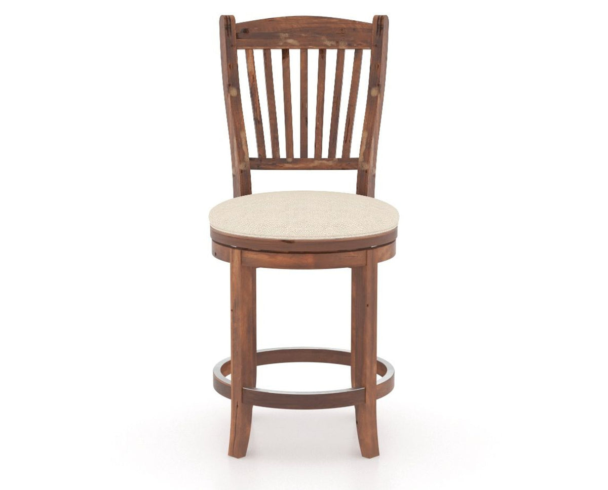 Canadel Champlain Upholstered Counter Stool 8232 in 6K Sunbrella® and 33 Spice Washed and Swivel Base, front view