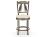 Canadel Champlain Upholstered Counter Stool 8232 in 6K Sunbrella® and 72 Heritage Nature and Swivel Base, front view