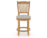 Canadel Champlain Upholstered Counter Stool 8232 in 7C Fabric and 01 Honey Washed and Swivel Base, front view
