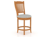 Canadel Upholstered Counter Stool 8232 in 7C Fabric and 01 Honey Washed and Swivel Base, three-quarter view