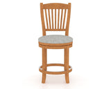 Canadel Upholstered Counter Stool 8232 in 7C Fabric and 01 Honey Washed and Swivel Base, front view