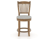Canadel Champlain Upholstered Counter Stool 8232 in 7C Fabric and 03 Oak Washed and Swivel Base, front view