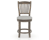 Canadel Champlain Upholstered Counter Stool 8232 in 7C Fabric and 08 Shadow and Swivel Base, front view