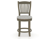 Canadel Upholstered Counter Stool 8232 in 7C Fabric and 08 Shadow and Swivel Base, front view