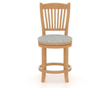 Canadel Upholstered Counter Stool 8232 in 7C Fabric and 20 Caramel Washed and Swivel Base, front view