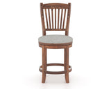 Canadel Champlain Upholstered Counter Stool 8232 in 7C Fabric and 33 Spice Washed and Swivel Base, front view
