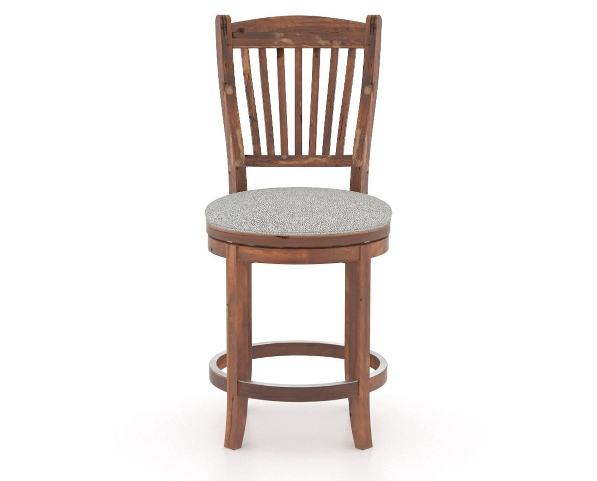 Canadel Champlain Upholstered Counter Stool 8232 in 7C Fabric and 33 Spice Washed and Swivel Base, front view