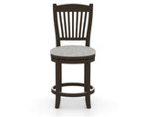 Canadel Upholstered Counter Stool 8232 in 7C Fabric and 59 Davy's Grey and Swivel Base, front view