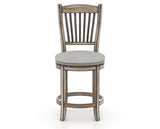 Canadel Champlain Upholstered Counter Stool 8232 in 7C Fabric and 72 Heritage Nature and Swivel Base, front view