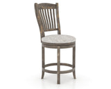 Canadel Champlain Upholstered Counter Stool 8232 in FP Crypton® and 08 Shadow and Swivel Base, three-quarter view