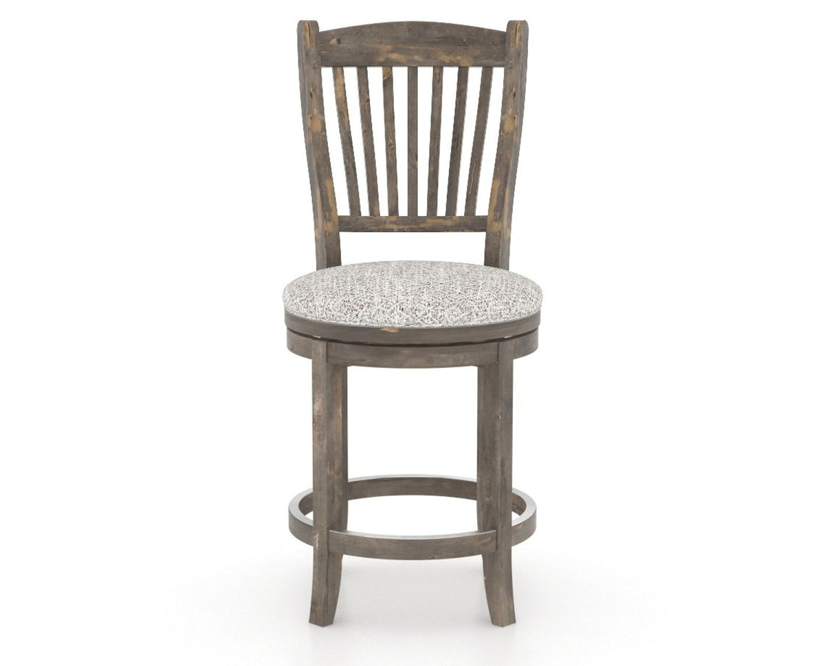 Canadel Champlain Upholstered Counter Stool 8232 in FP Crypton® and 08 Shadow and Swivel Base, front view
