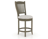 Canadel Upholstered Counter Stool 8232 in FP Crypton® and 08 Shadow and Swivel Base, three-quarter view