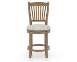 Canadel Champlain Upholstered Counter Stool 8232 in FP Crypton® and 25 Pecan Washed and Swivel Base, front view